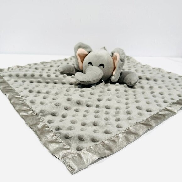 Pro Goleem Plush Grey Elephant Sensory Dot Crinkle Ears Lovey Security Blanket - Picture 1 of 7
